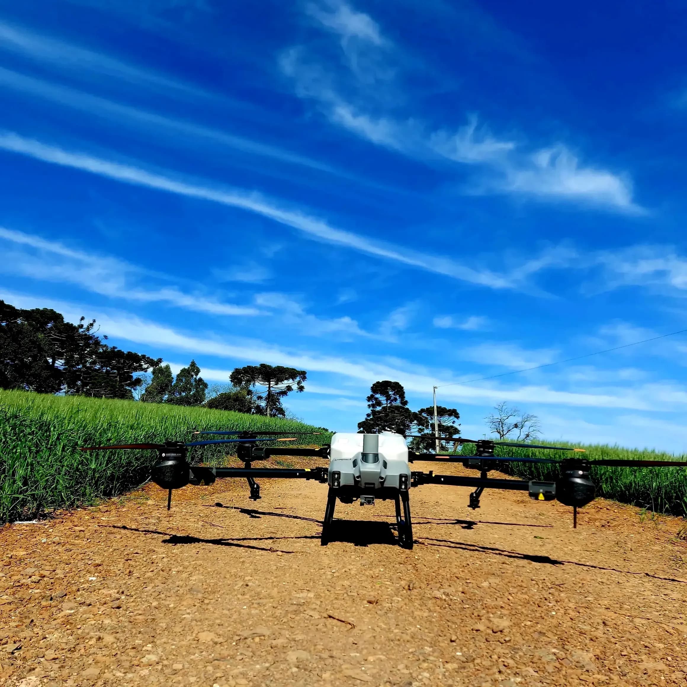 Drone agrícola preparado para operação